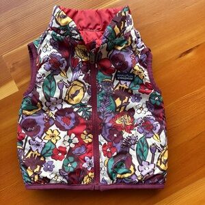 Patagonia Kids Floral Vest - Red and Purple
